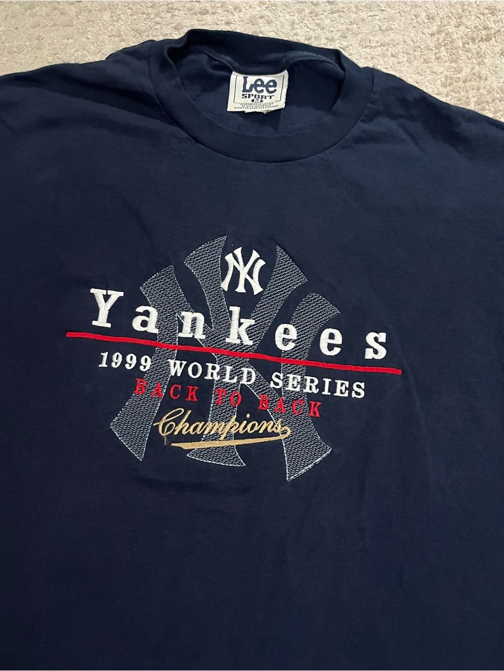 Vintage New York Yankees Back To Back World Series Champions Lee Tee